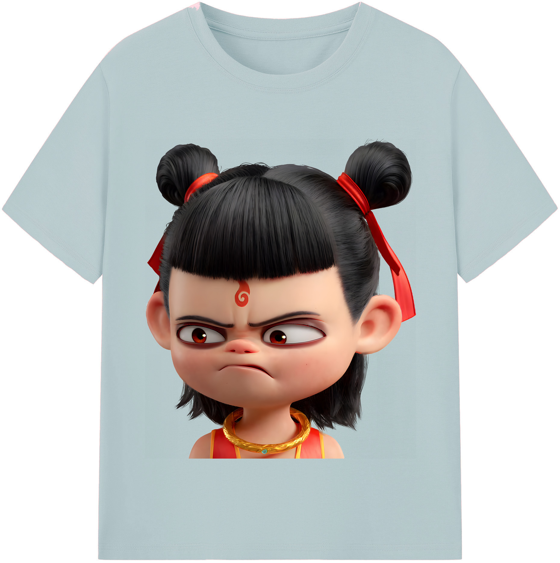 （画像用） Ne Zha 2 ナタ 魔童の大暴れ 綿100％半袖Tシャツ（フロントプリント）